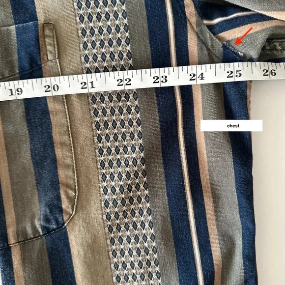 Vintage 90s Natural Issue Shirt Mens Large Striped Faded Worn Casual Button Down - Picture 16 of 16